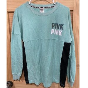 mint green pink long-sleeved shirt!